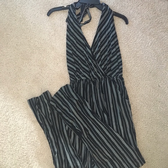 Charlotte Russe Black and White Striped Jumpsuit - Picture 2 of 5